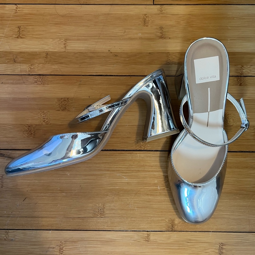 Dolce Vita Metallic Silver Heels